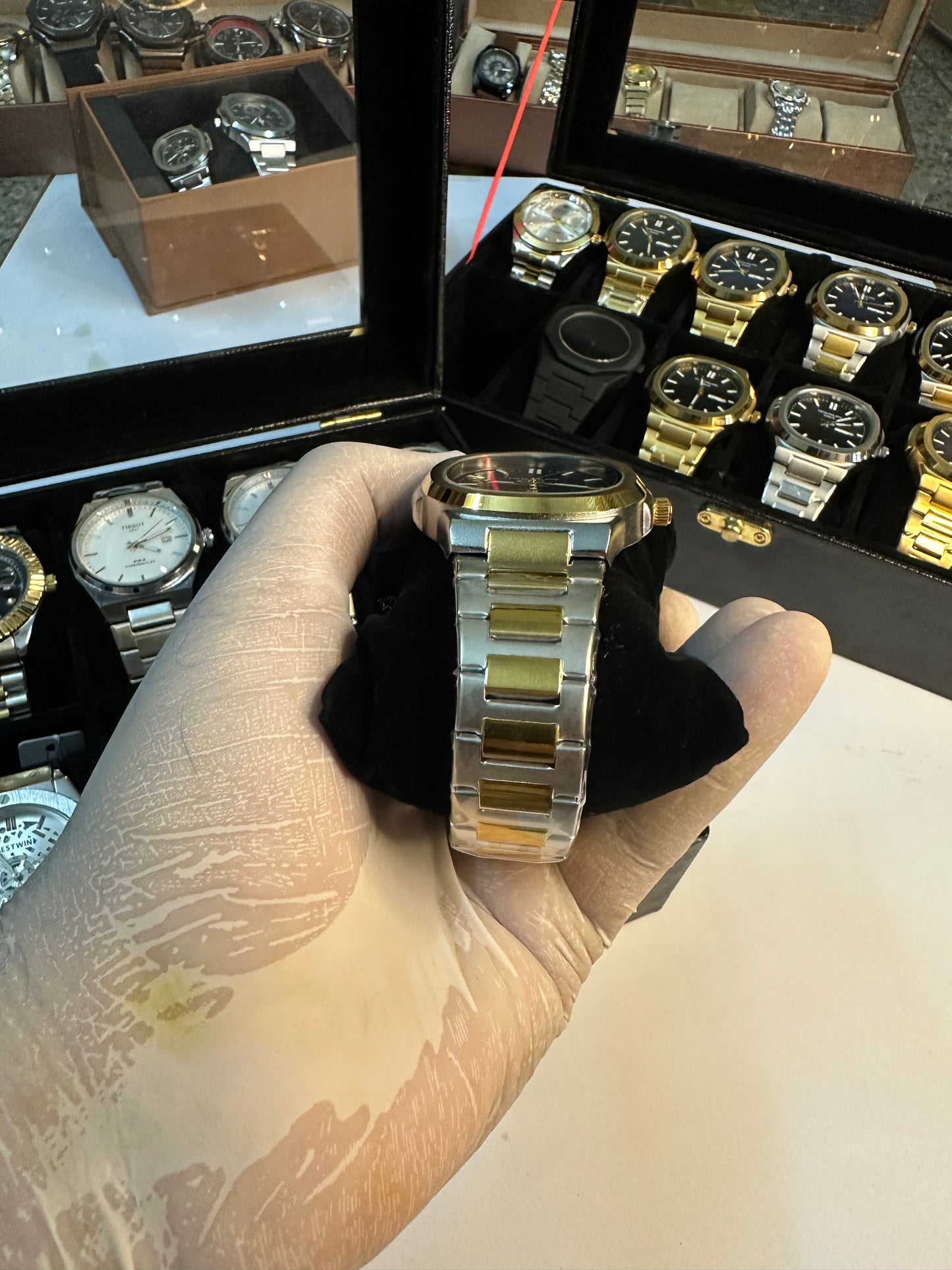 Patek philippe silver & Golden watch with blue dial